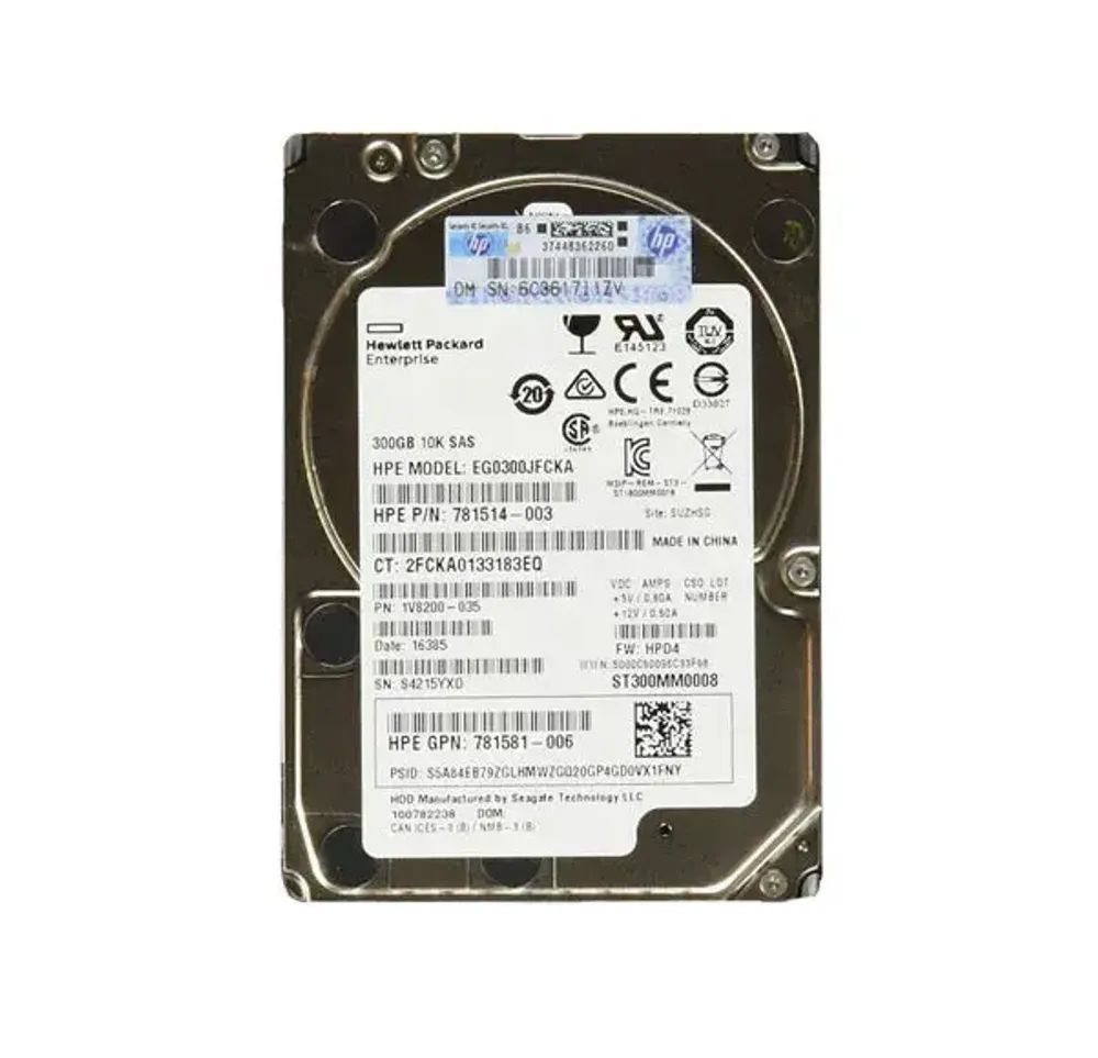 Жесткий диск HP 300GB, 3G, SAS, 10K RPM, SFFDP EG0300JFCKA