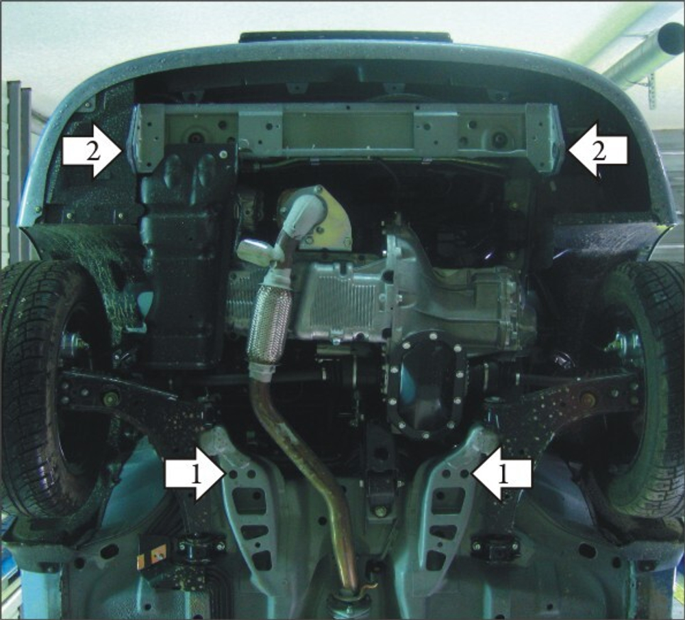 Защита картера Двигателя, КПП. 2 мм, Сталь. для Chevrolet Lanos 2005-2009, ZAZ Sens 2007-2014 MOTODOR.03017