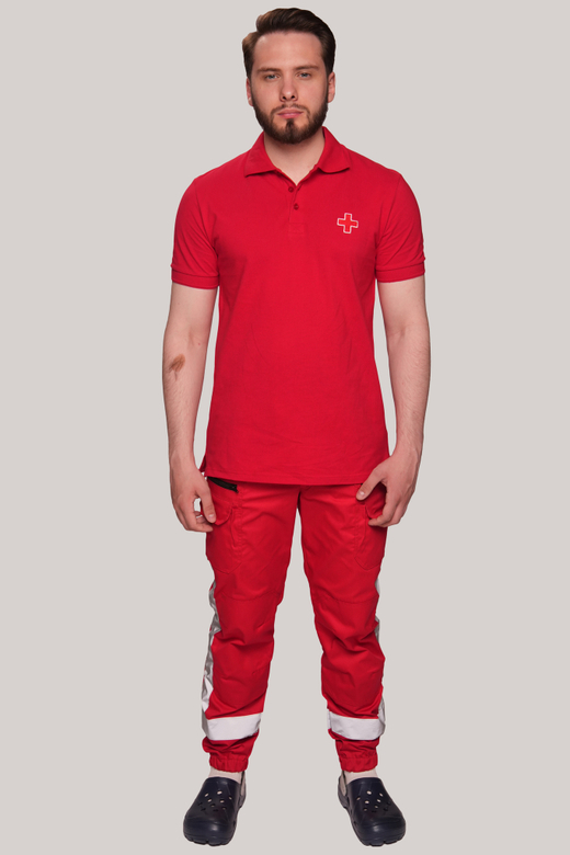 Брюки-джоггеры демисезонные мужские Скорая помощь MedicLine цв. Красный