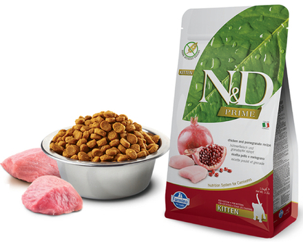 Сухой корм FARMINA N&D Prime Kitten для котят, курица с гранатом - 1,5 кг