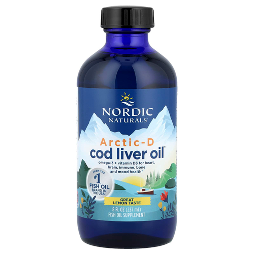 Nordic Naturals, Arctic-D Cod Liver Oil™, со вкусом лимона, 237 мл (8 жидк. унций)