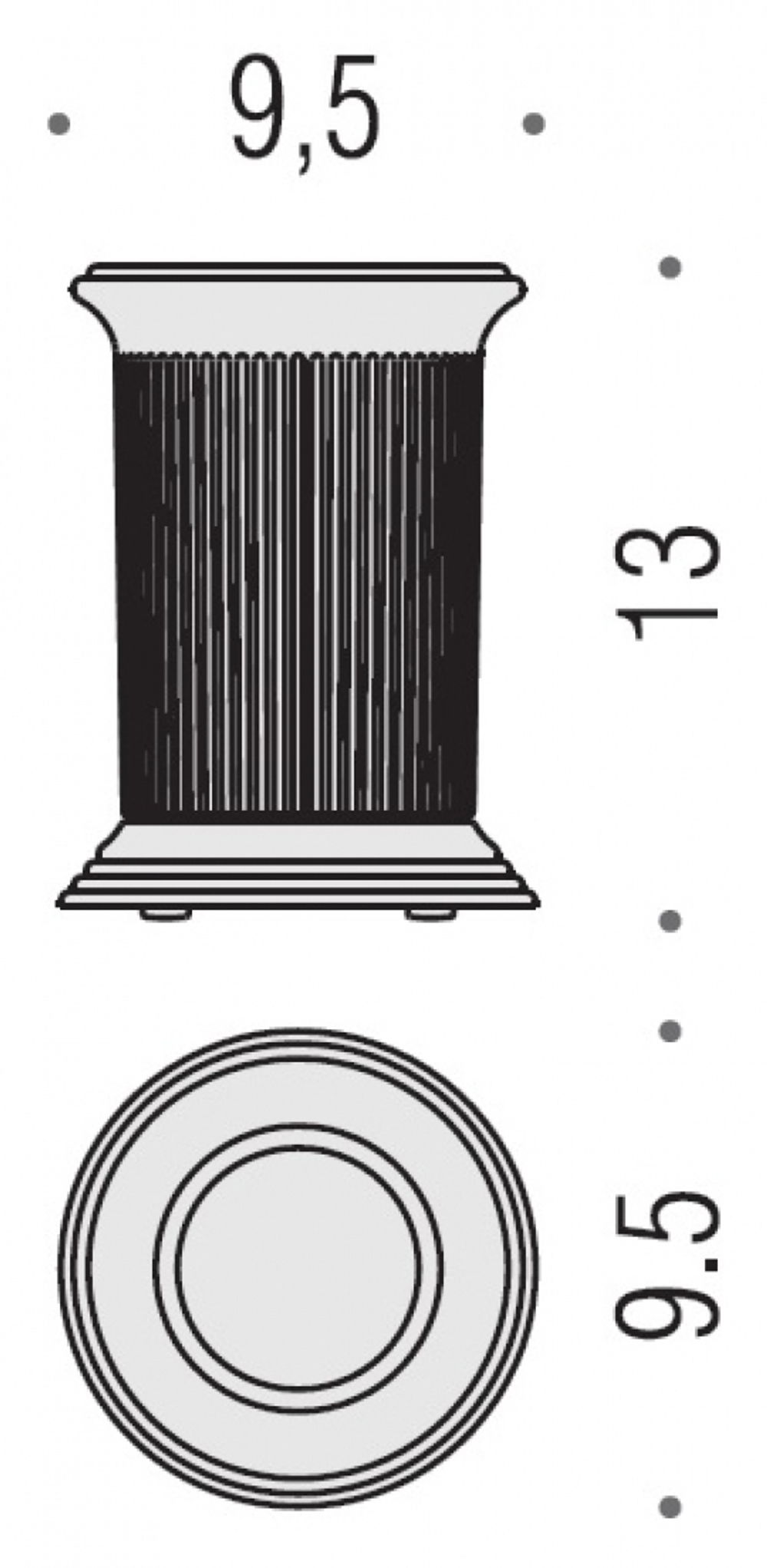 Стакан настольный Colombo Hermitage B3341 хром схема