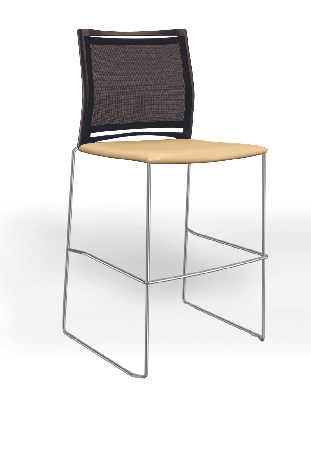 Web стул на полозьях кухонный/барный со спинкой-сеткой