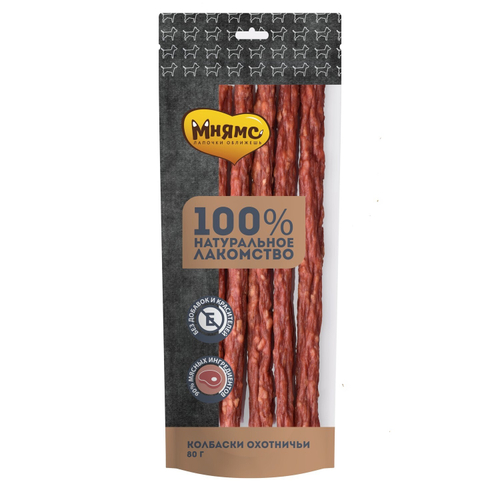 Лакомство для собак, Мнямс колбаски охотничьи, 80 г
