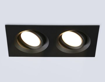 Встраиваемый поворотный точечный светильник 2*GU5.3 TN1146/2 BK черный TECHNO SPOT Standard Tech Ambrella