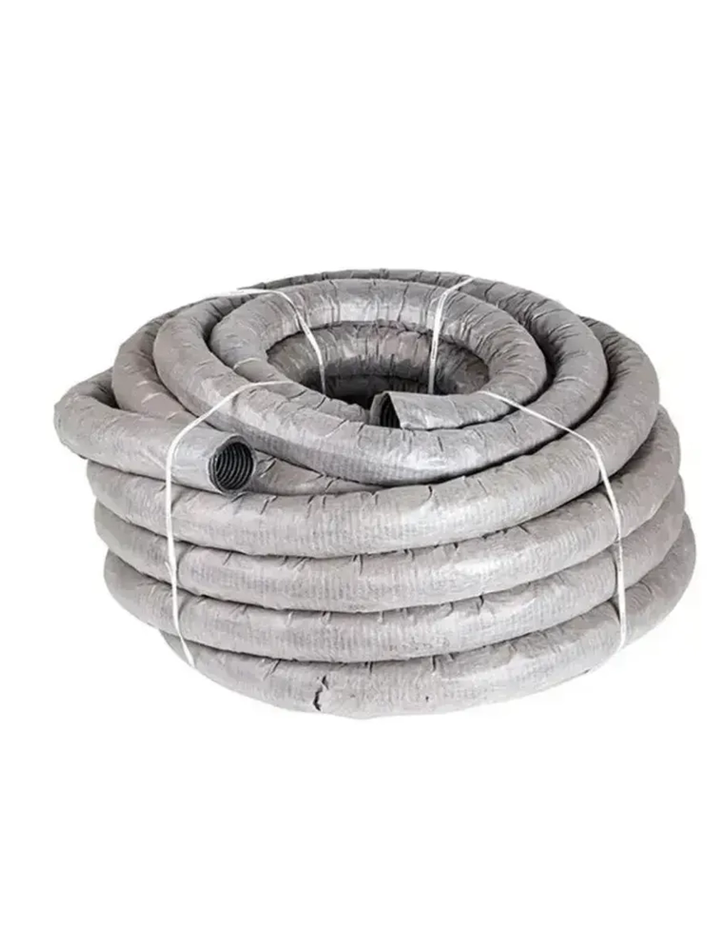 Дренажная труба 110 с перфорацией в геотекстиле бухта 50 метров гофрированная SN4