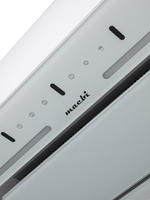 Вытяжка кухонная LedyDC-60GT (WHITE) белый, D150мм,1100м3/ч, полновстраиваемая, ИНВЕРТОРНЫЙ Мотор 110Ватт (Энергетическая эфф-ть класс А+), стекло 60см, сенсорное управление + управление жестами (MACBI)