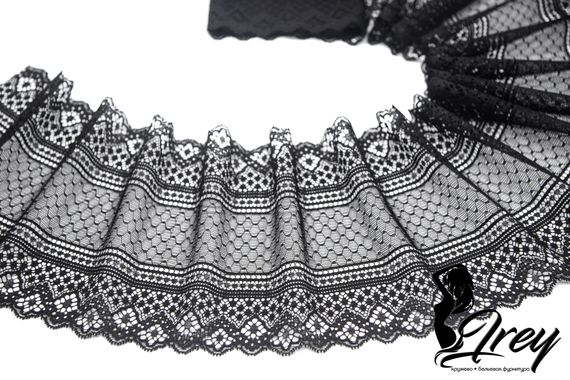 03-136 Кружево эластичное 17,5 см, черный 170