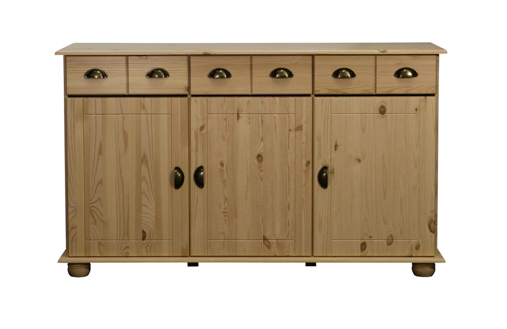 Комод деревянный Хаба для одежды, 3 двери 3 ящика, цвет натуральный