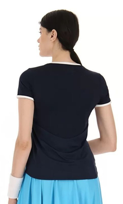Женская теннисная футболка Lotto Top W IV Tee 2 - blue atoll/navy blue