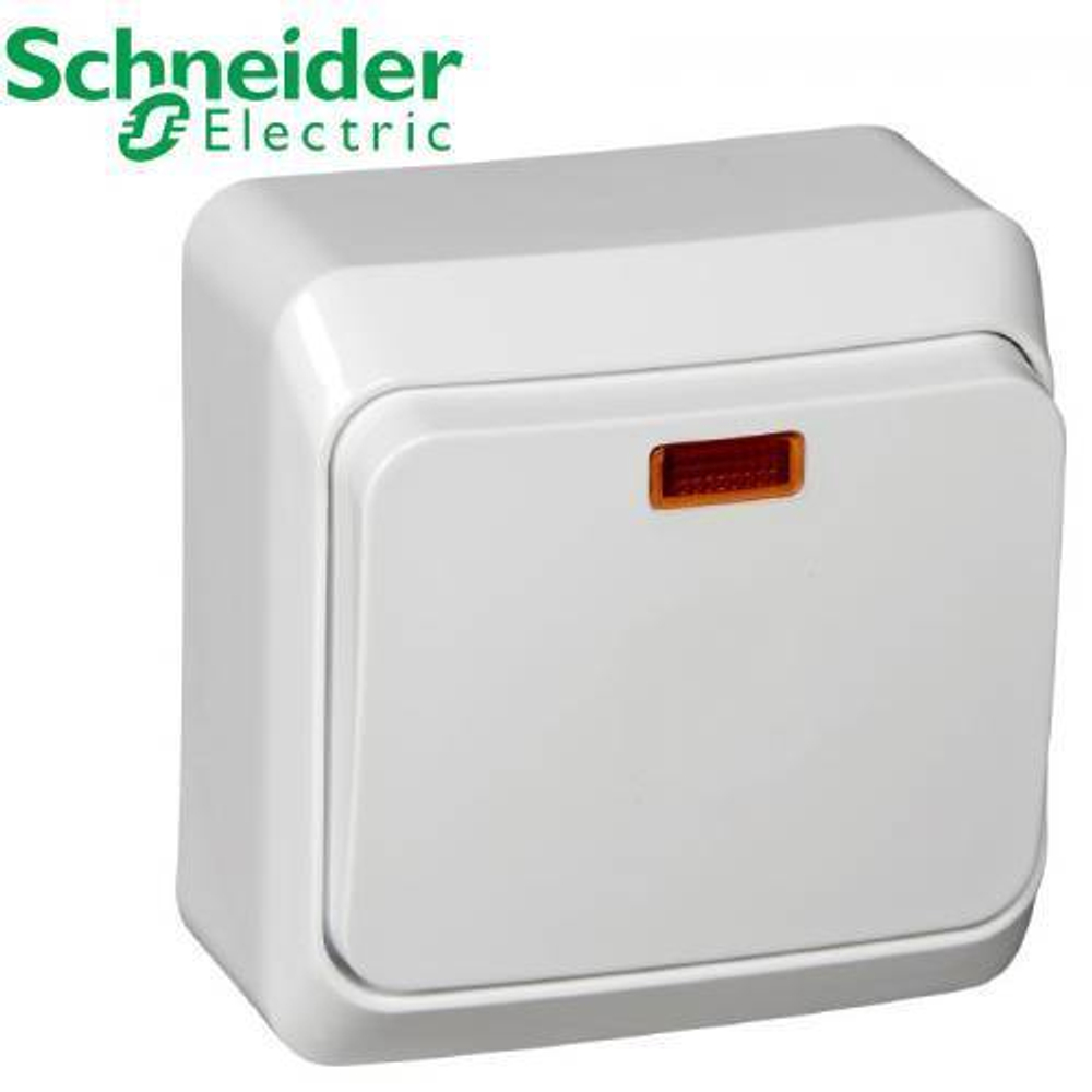 ВА10-005В Выключатель 1кл с подсветкой (белый) Этюд Schneider