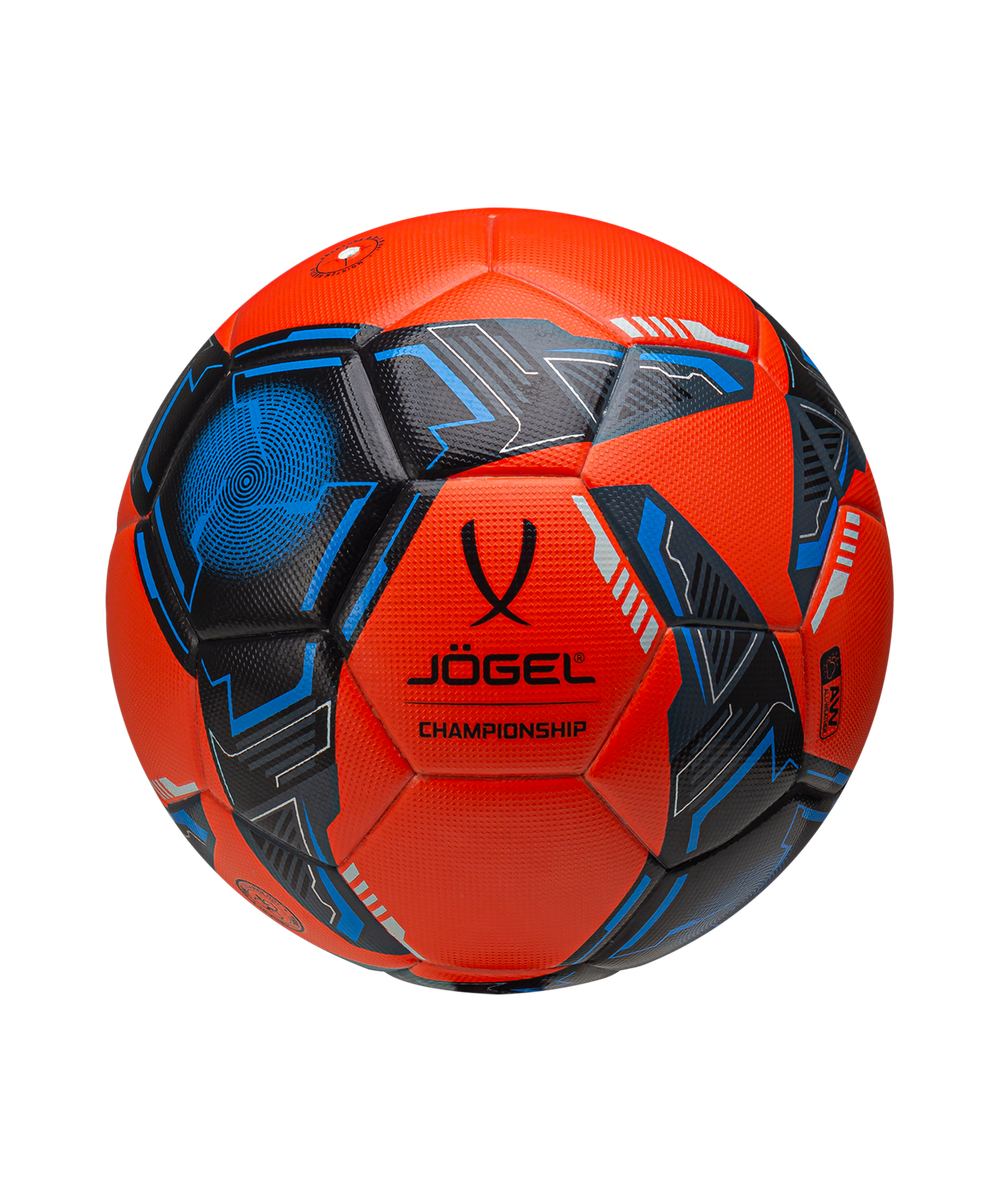 Мяч футбольный Championship №5, оранжевый/синий/черный