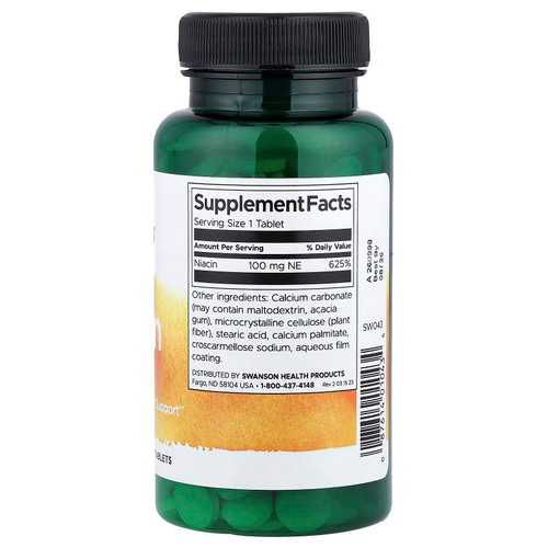 Swanson, ниацин, 100 мг, 250 таблеток