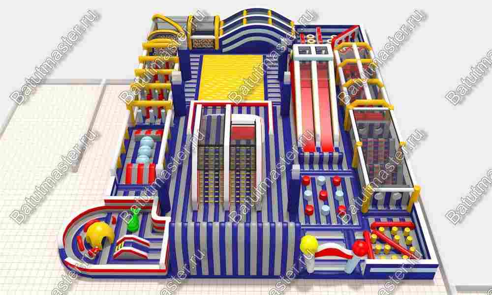 Надувной комплекс "Просторы для забав" 32,5*21,6*5 м