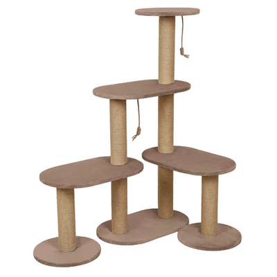 Когтеточка визионер №3 джут (7 когтеточек, 4 лежанки, 2 подвижных основания) 141х36х126 ø10 rich breed кд-67 капучино