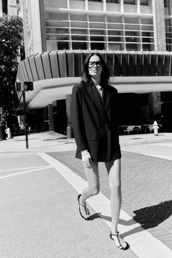 ZARA ДВУБОРТНЫЙ БЛЕЙЗЕР ОВЕРСАЙЗ, МОРСКОЙ СИНИЙ