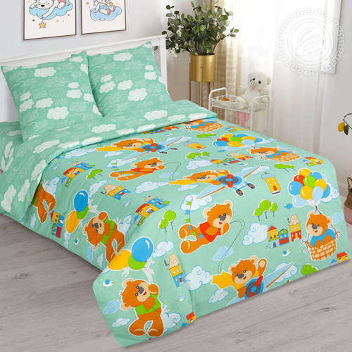 Комплект детского постельного белья Улётные мишки Бязь 150см