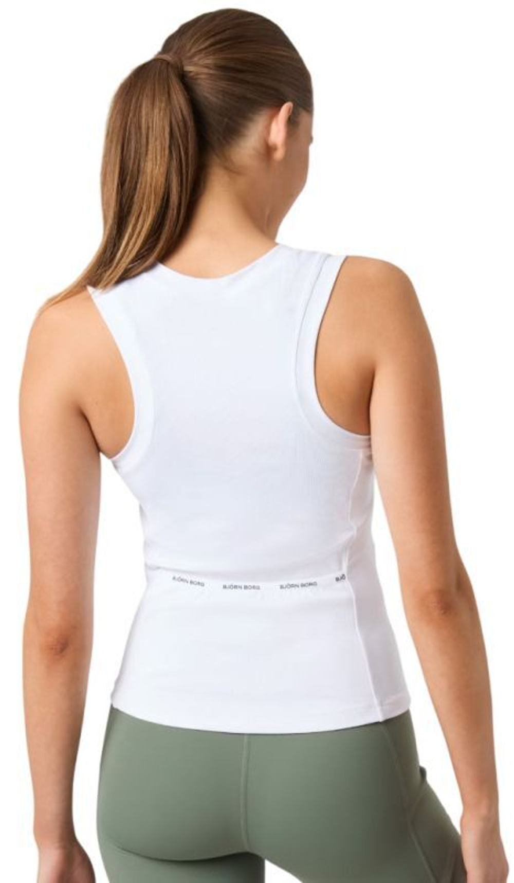 Женский топ теннисный Björn Borg Ace Pocket Ribbed Tank - белый