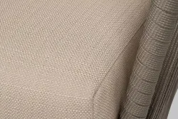 "Форли" диван 2-местный плетеный из роупа, каркас алюминий светло-серый (RAL7035) муар, роуп серо-коричневый 23мм, ткань Mossle бежевая