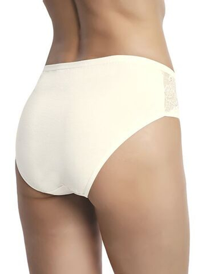 Слипы средней посадки с элементами кружева (Размер: XL) (Цвет: кремовый)