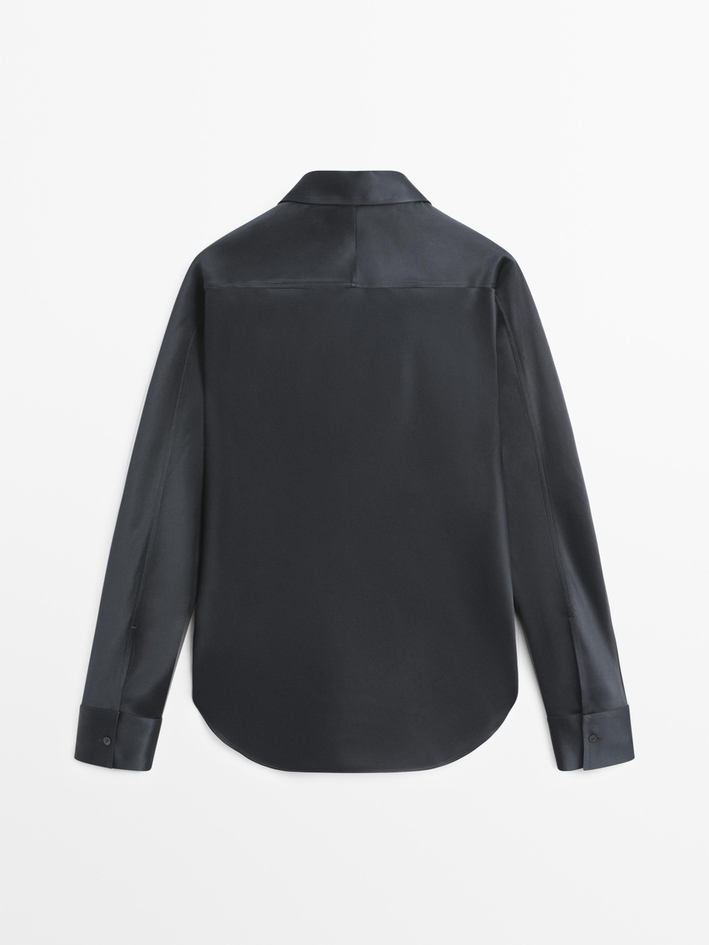 Massimo Dutti Атласная рубашка, темно-синий