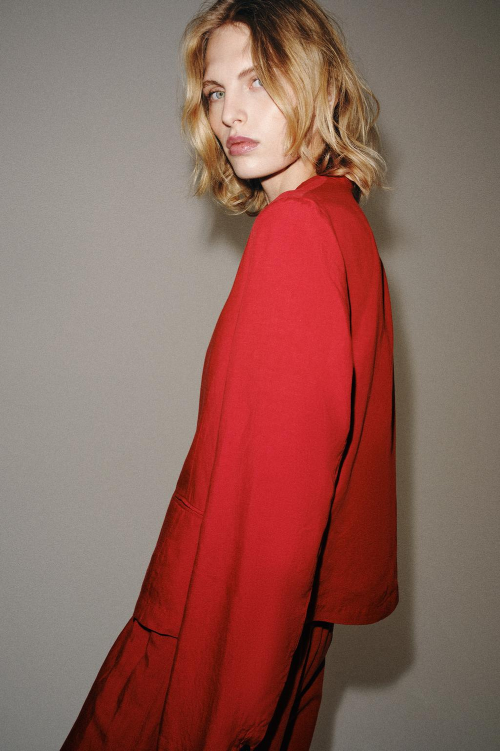 ZARA КУРТКА ZW COLLECTION, КРАСНЫЙ