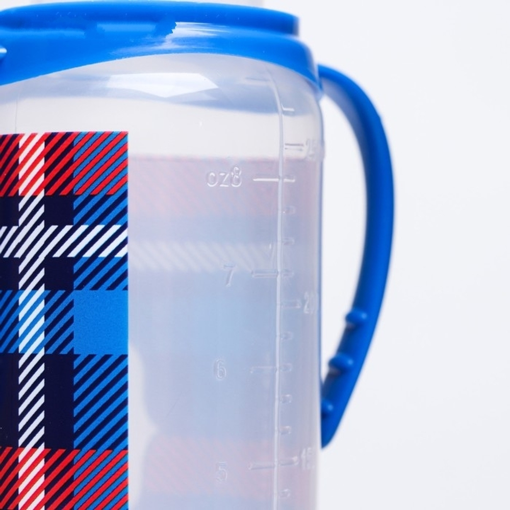 Бутылочка для кормления "Маленький босс"250 мл цилиндр, с ручками, цвет синий 2969846