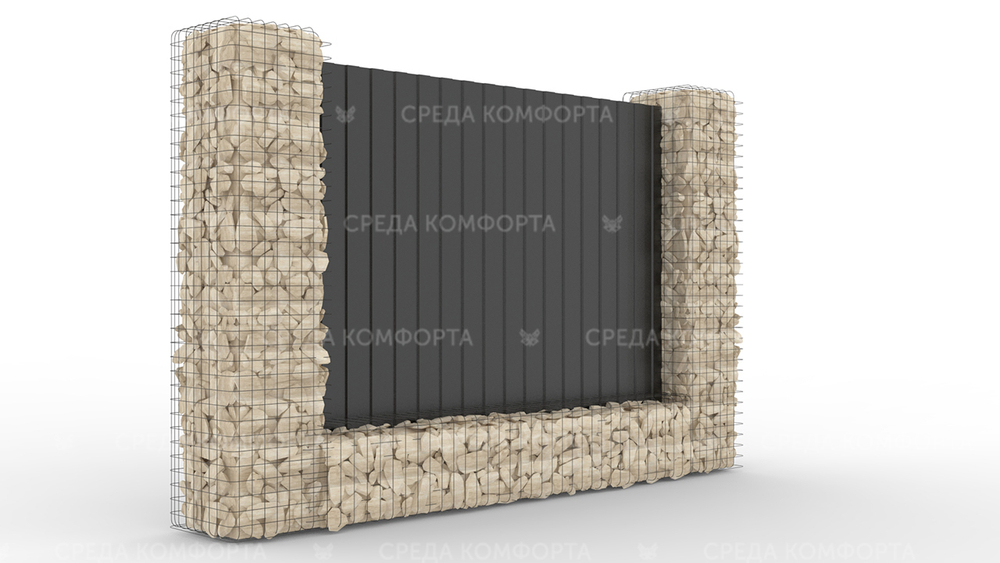 Забор из профлиста 2500х2000 мм ZBR0030 (ворота)