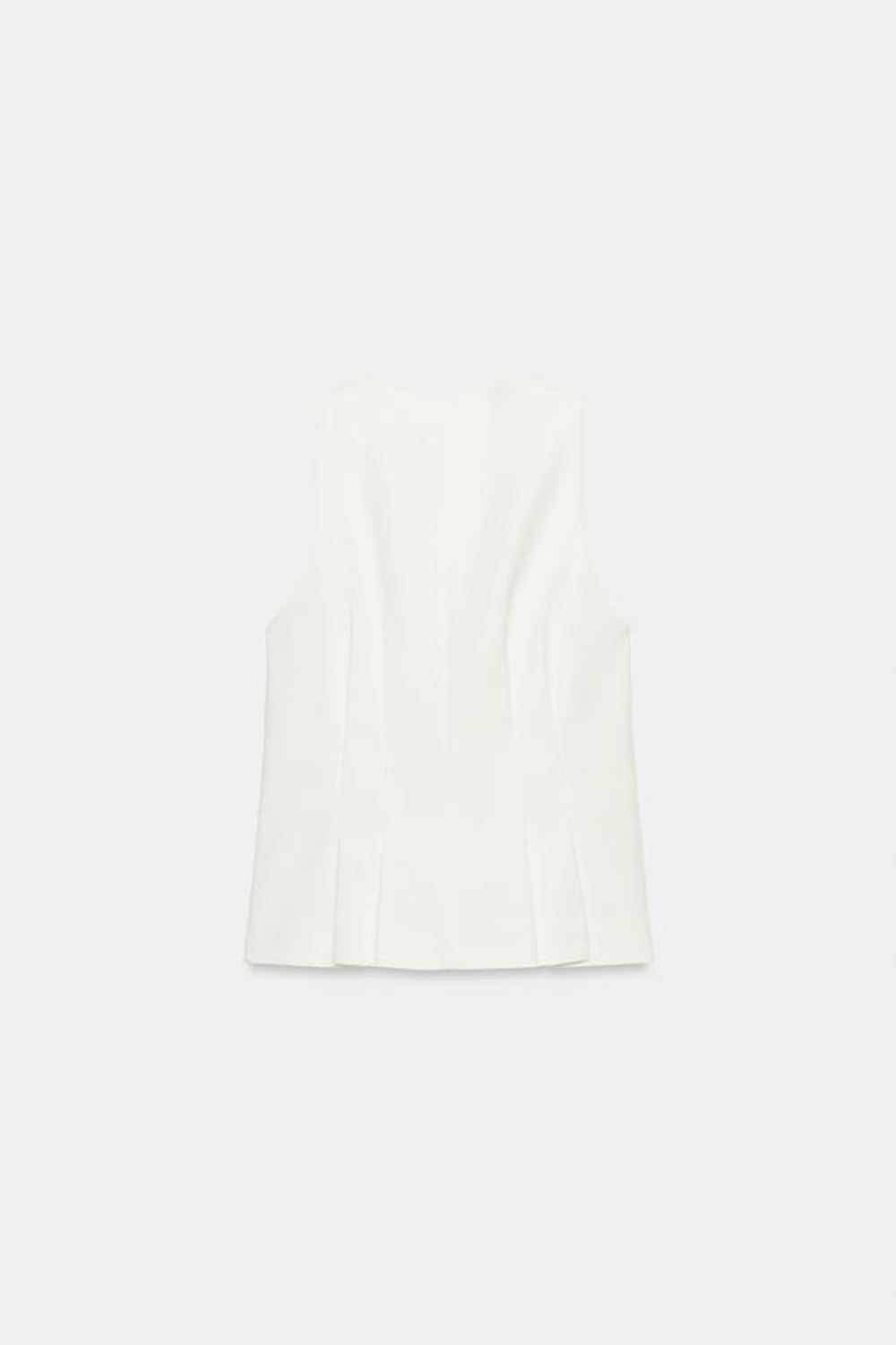 ZARA ЖИЛЕТ СО СКЛАДКАМИ, БЕЛЫЙ