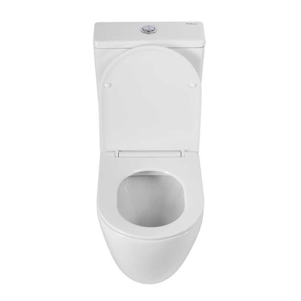 Унитаз-компакт безободковый BelBagno Sfera-R BB2141CPR/SC с крышкой-сиденьем микролифт, белый
