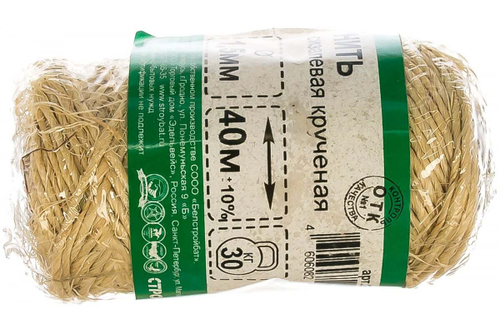 НИТЬ СТРОЙБАТ СИЗАЛЕВАЯ КРУЧЕНАЯ 1,5ММ 40М 21954