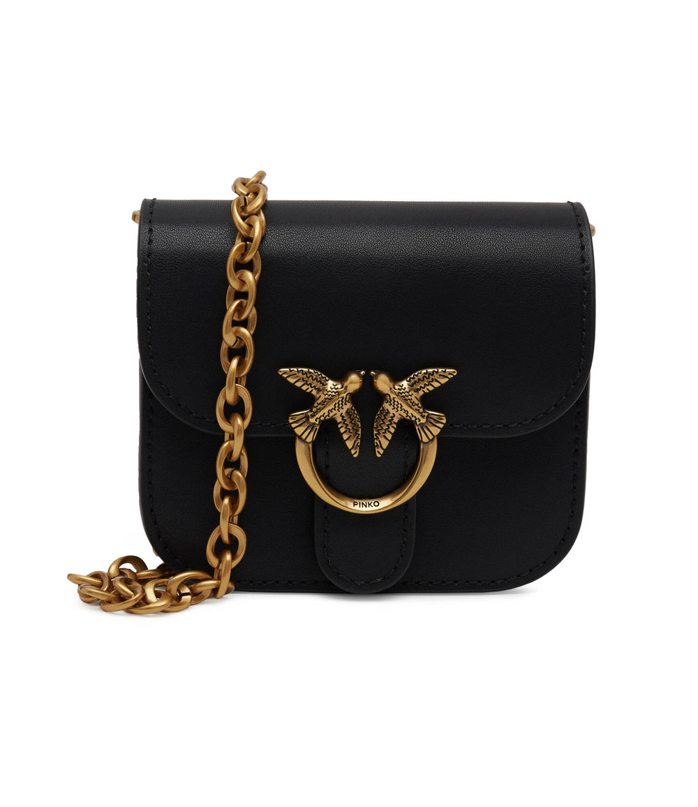 Кожаная сумка через плечо Micro Love Bag Bell Pinko - черный(100049 A14P)