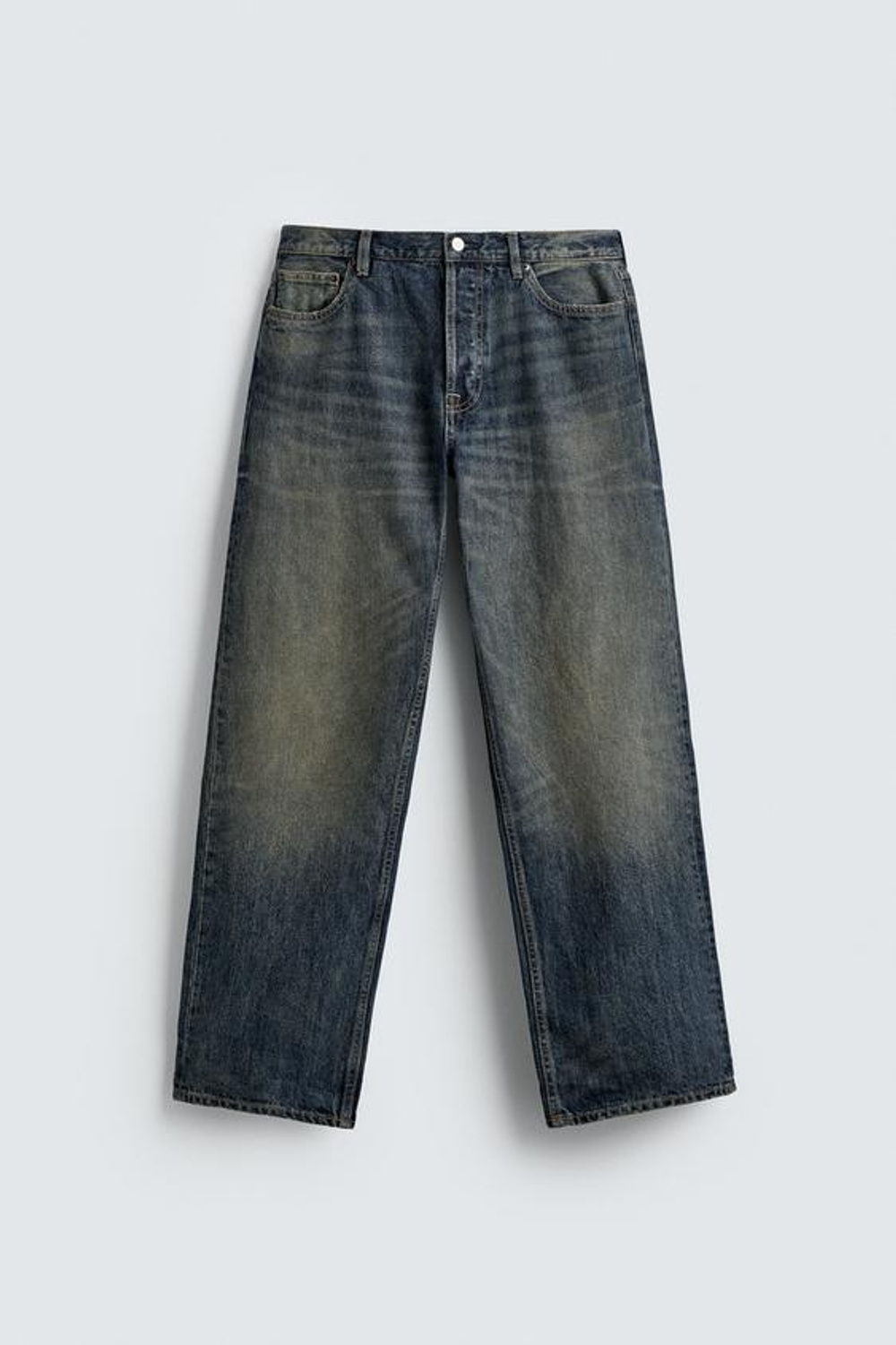 ZARA ДЖИНСЫ STRAIGHT FIT, ВЫЦВЕТШИЙ СИНИЙ