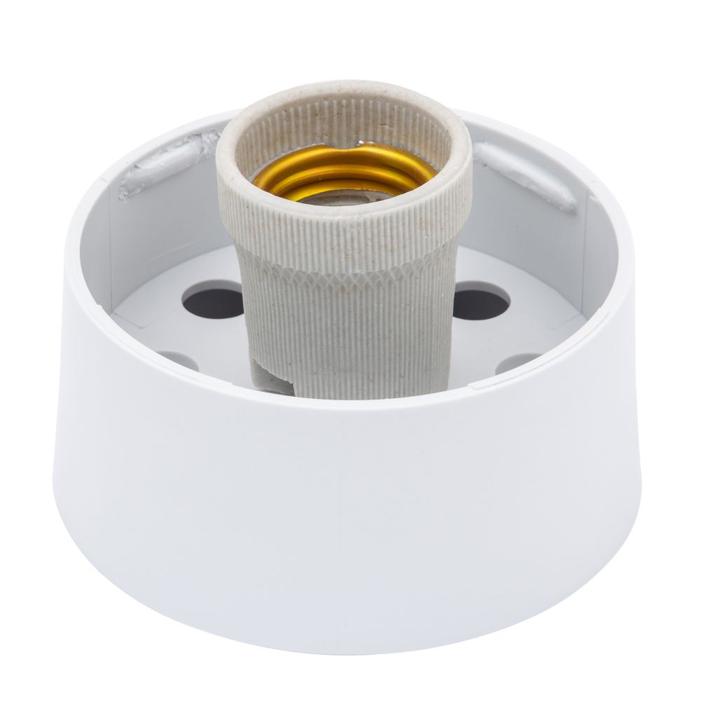 UFP-А01AE WHITE Основание для садово-парковых светильников. Тип соединения с рассеивателем резьбовой. Встроенный патрон Е27. Материал пластик. Цвет белый. Упаковка картон.