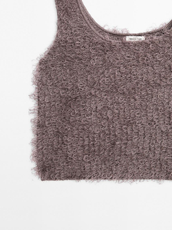 Massimo Dutti Топ из пряжи букле, коричневатый