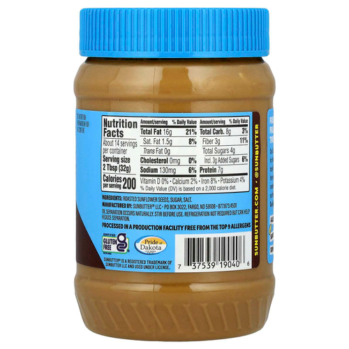 SunButter, Подсолнечное масло, хрустящее, 454 г (16 унций)