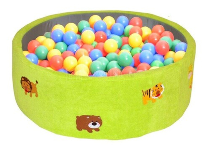 Сухой бассейн круглый Зоопарк (салатовый) D100 + сумка
