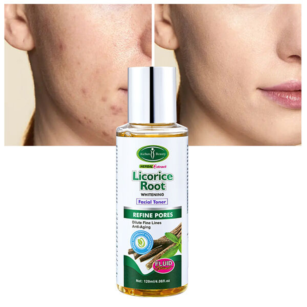 Противовоспалительный тонер для лица с экстрактом корня солодки Aichun Beauty Licorice Root Whitening Facial Toner, 120мл