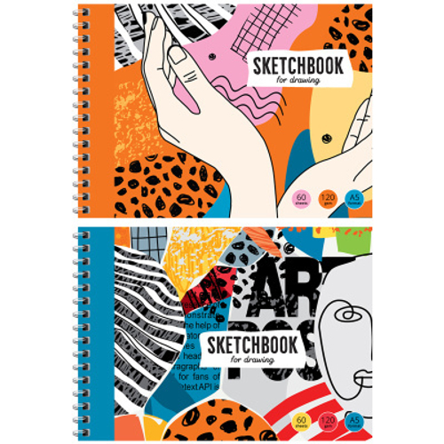 Скетчбук-блокнот 60л., А5 ArtSpace "Art post", на гребне, 120г/м2 И