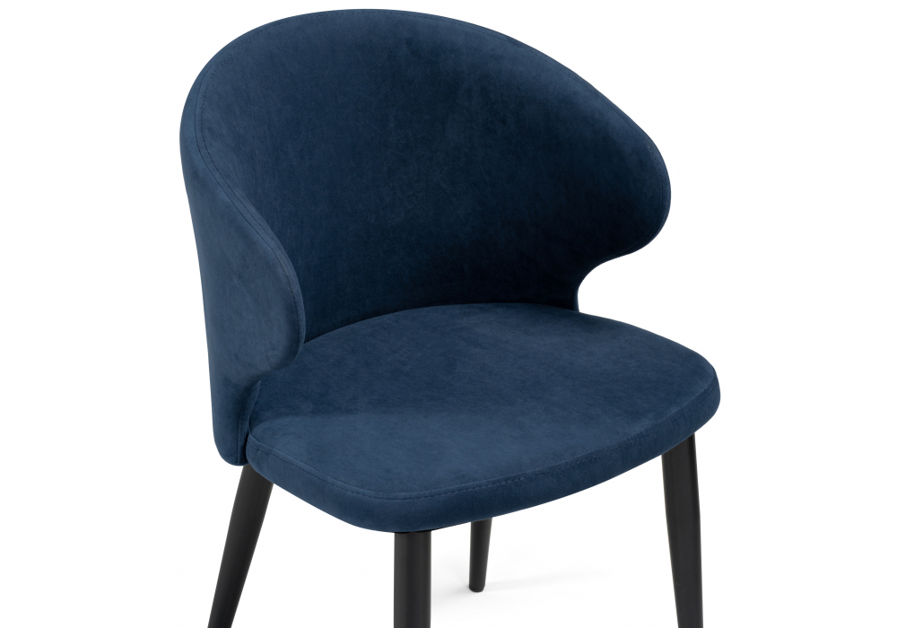 Стул на металлокаркасе Woodville Алсисар темно-синий, черный, ножки черные