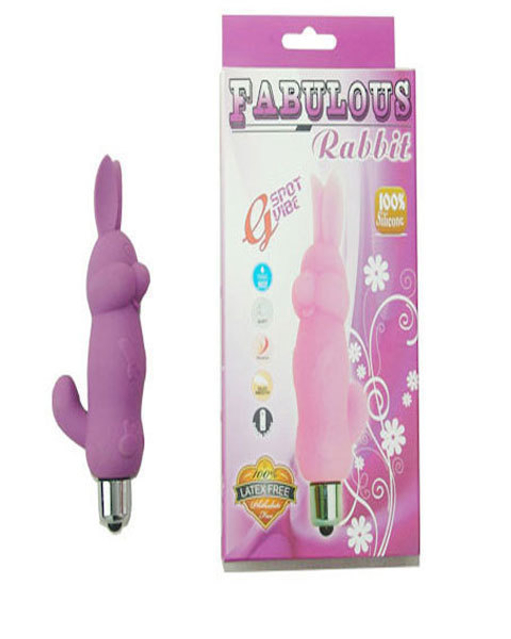 Сиреневый вибромассажер Кролик, 8 см