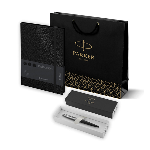 Подарочный набор: Шариковая ручка Parker Jotter + ежедневник, черный