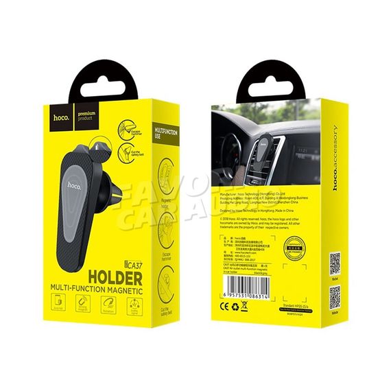 Держатель HOCO CA37 Air Outlet воздуховод шарнир магнит черный