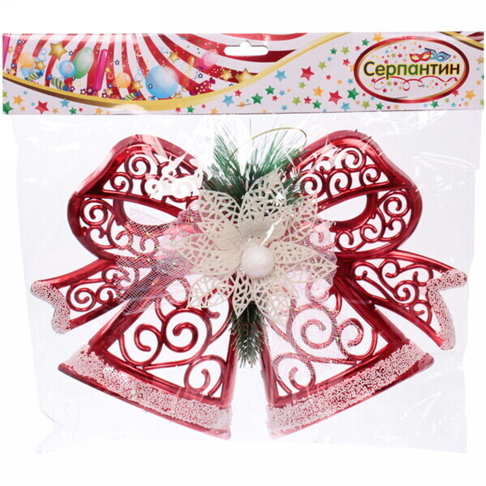 Украшение новогоднее «Сказочный узор» 27*20 см, Красный/белый