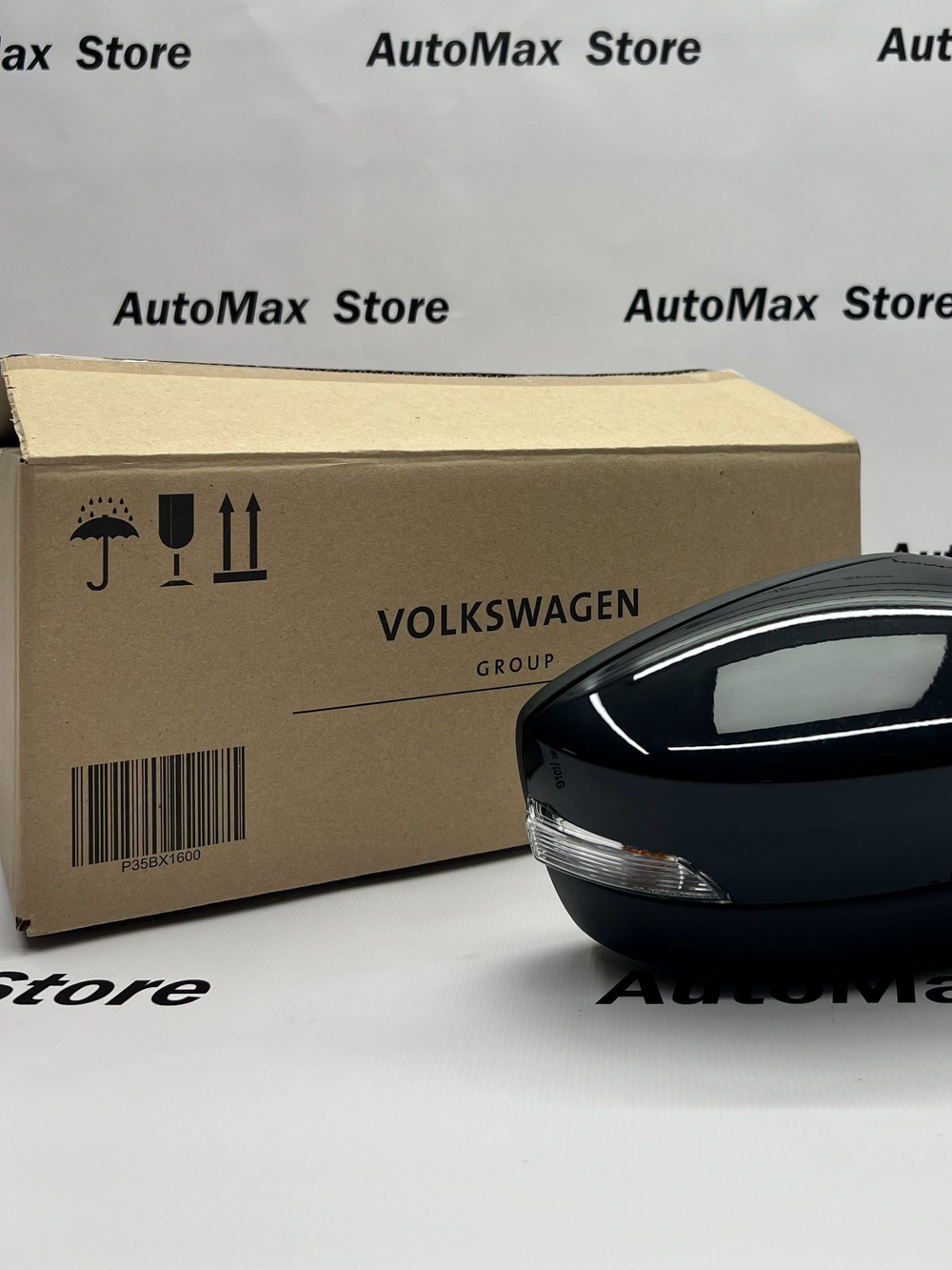 Зеркало боковое заднего вида в сборе правое электрическое Поло/Рапид VAG ОРИГИНАЛ. 5JB857502M C9X