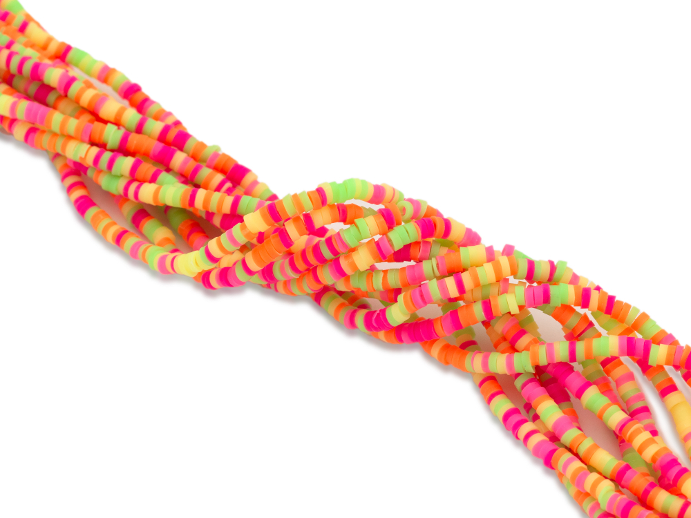 Нить каучуковых бусин 3мм, микс