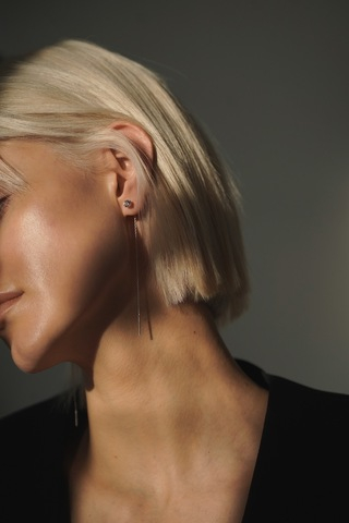 Серьги-протяжки Stone+Chain Brilliant White