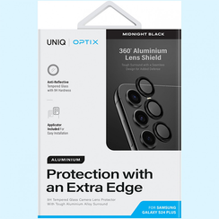 Защитное стекло Uniq OPTIX Camera Lens protector Aluminium для камеры Galaxy S24 Plus черный (GS24P-ALENSBLKT)