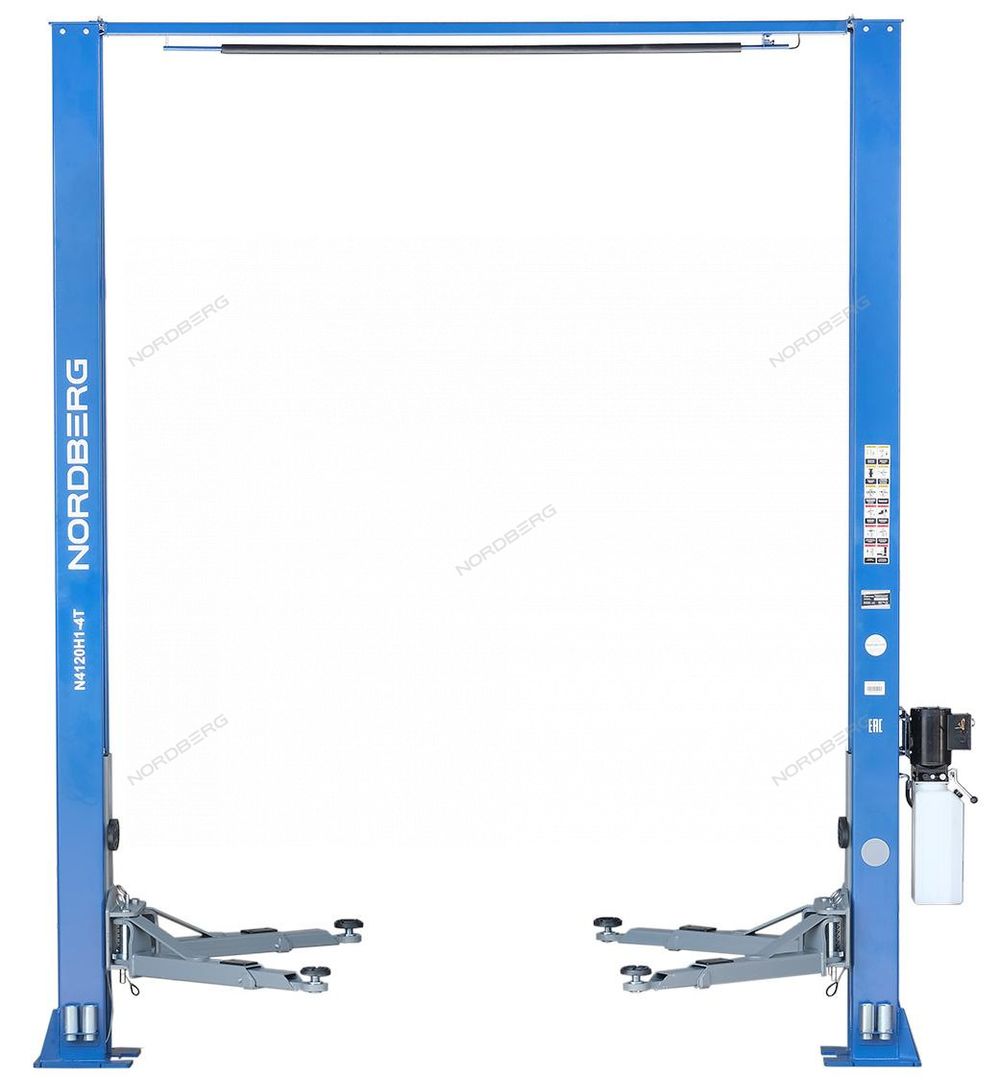 NORDBERG (N4120H-4B) Подъемник 380V 2х стоечный 4т с верхней синхронизацией, H=3,6 м (синий)