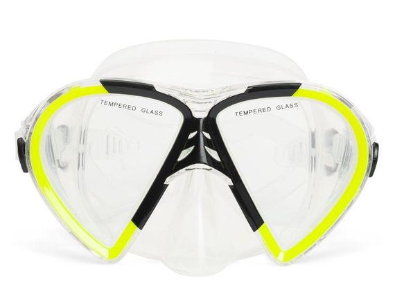 Набор маска+трубка Sargan Барракуда прозрачный/желтый